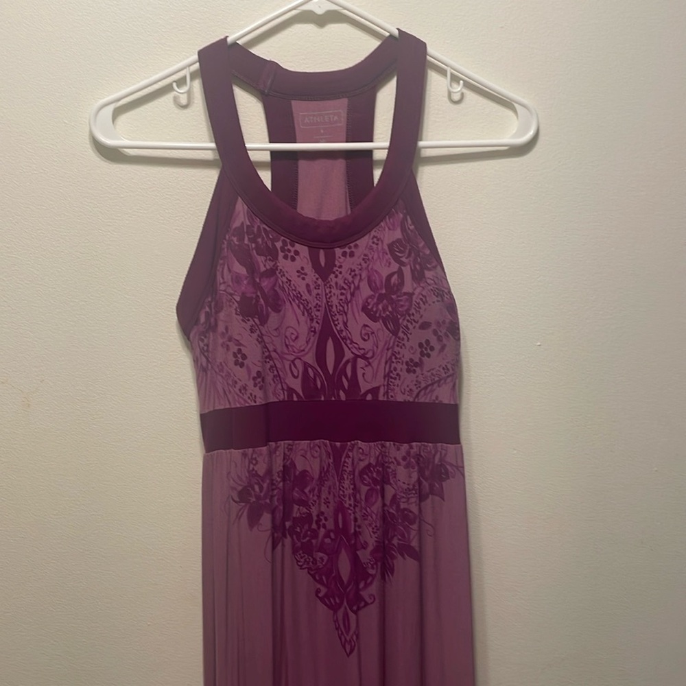 Athleta Maxi Dress Small Printed Rio tribal Purple